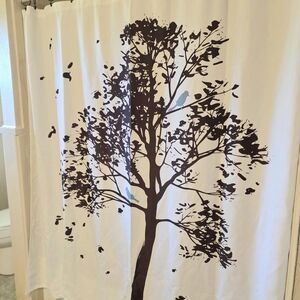 Better Homes And Gardens Tree Design Shower Curtain - White and Brown